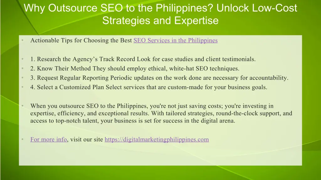 why outsource seo to the philippines unlock 2