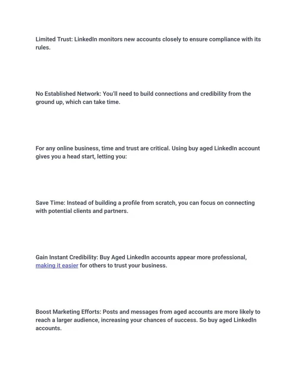 limited trust linkedin monitors new accounts