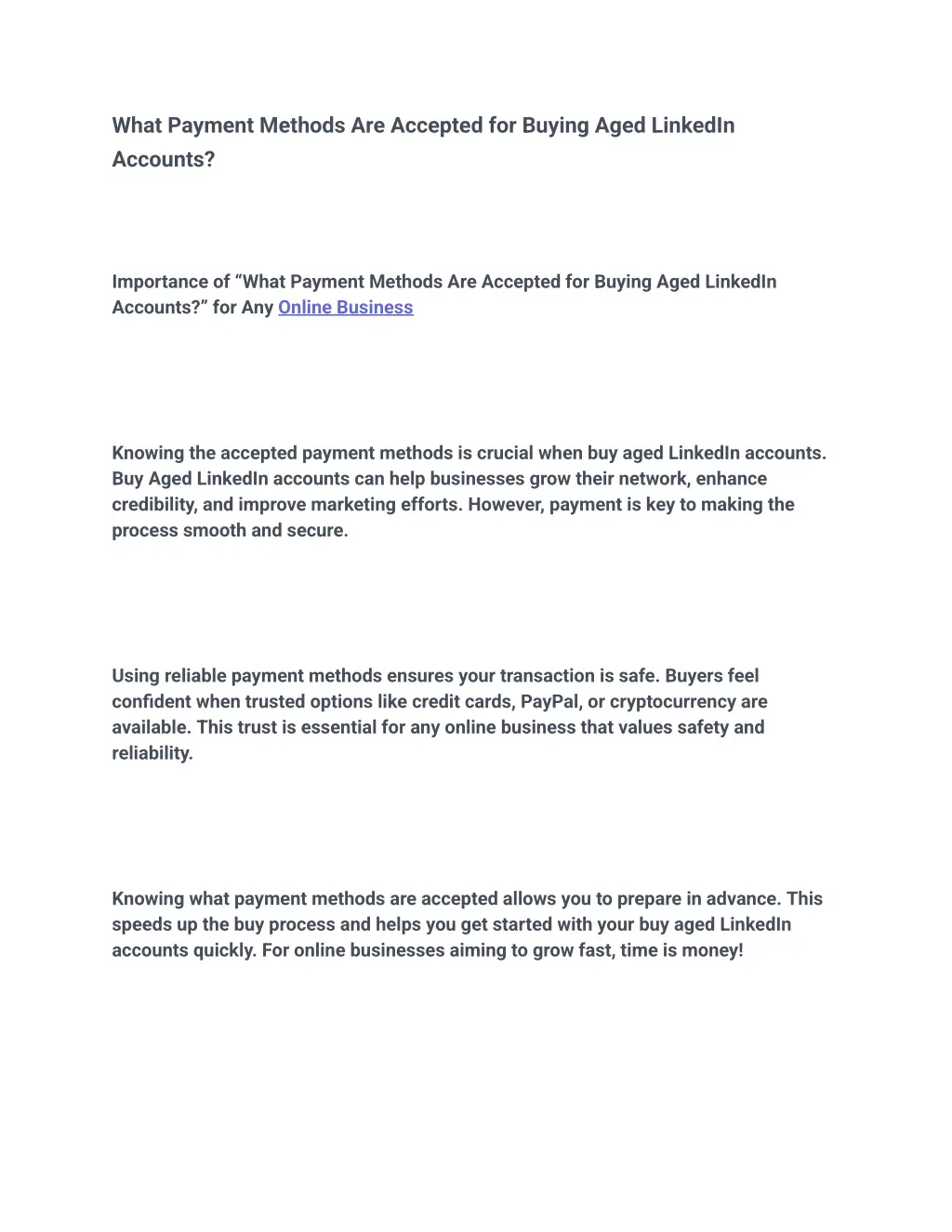 what payment methods are accepted for buying aged