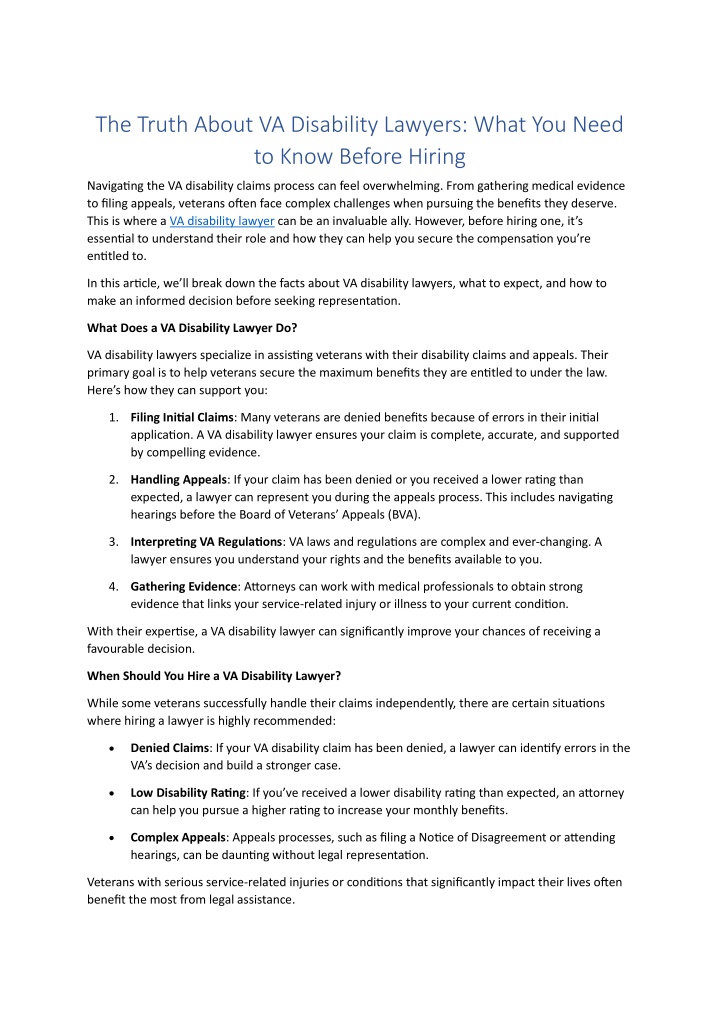 the truth about va disability lawyers what