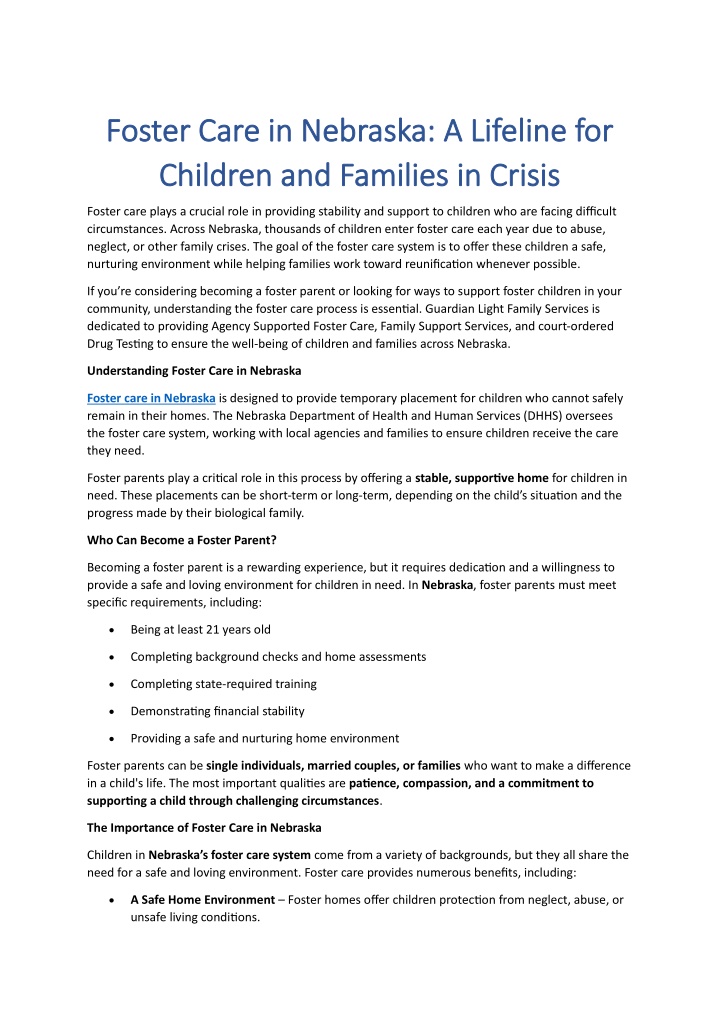 foster care in nebraska a lifeline for foster