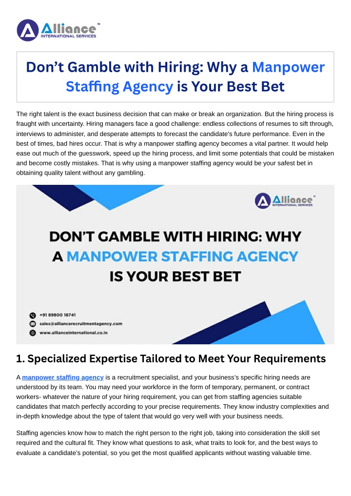don t gamble with hiring why a manpower