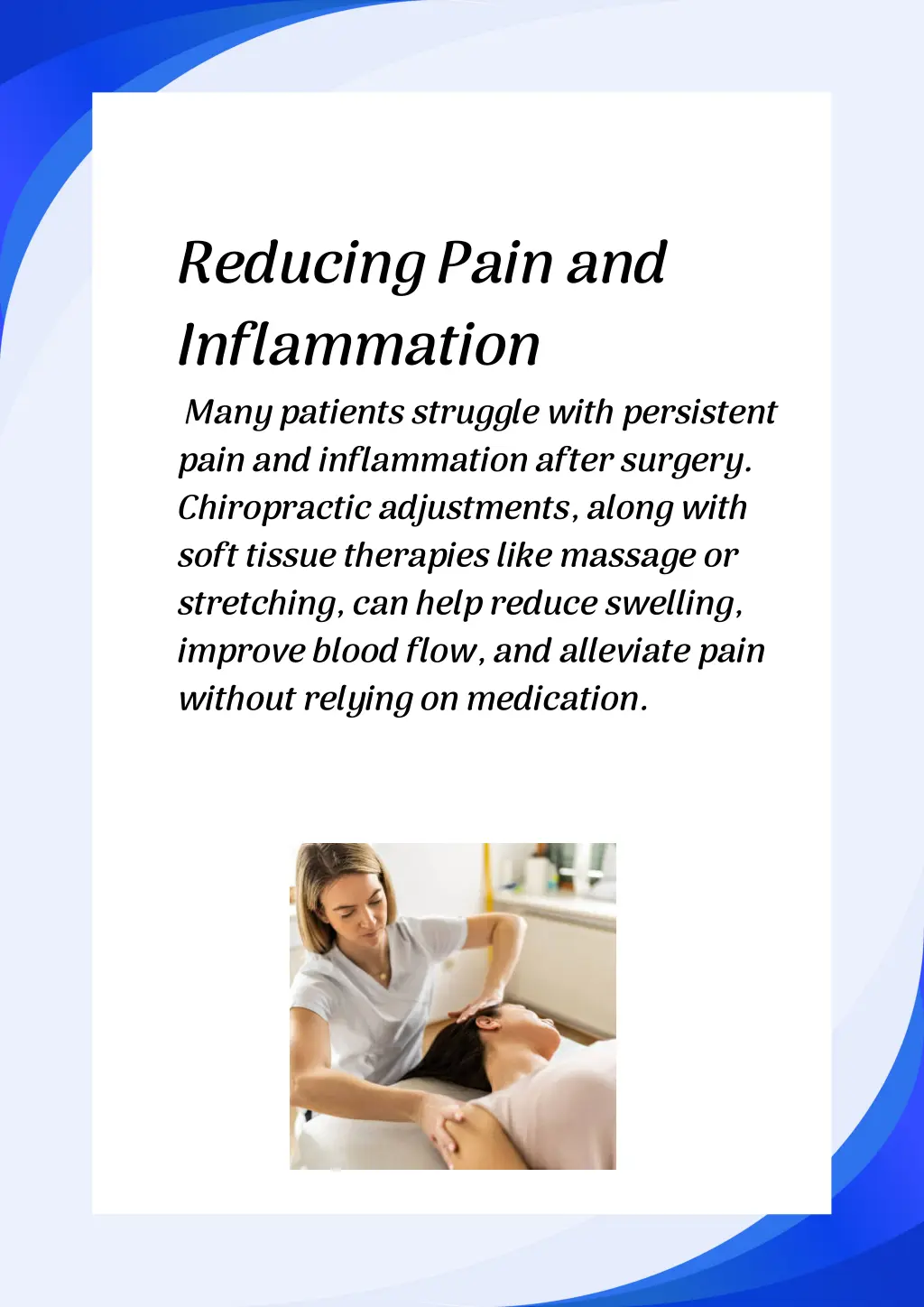 reducing pain and inflammation many patients