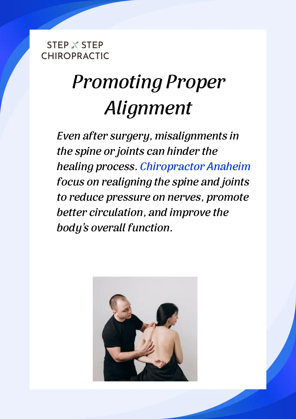 promoting proper alignment