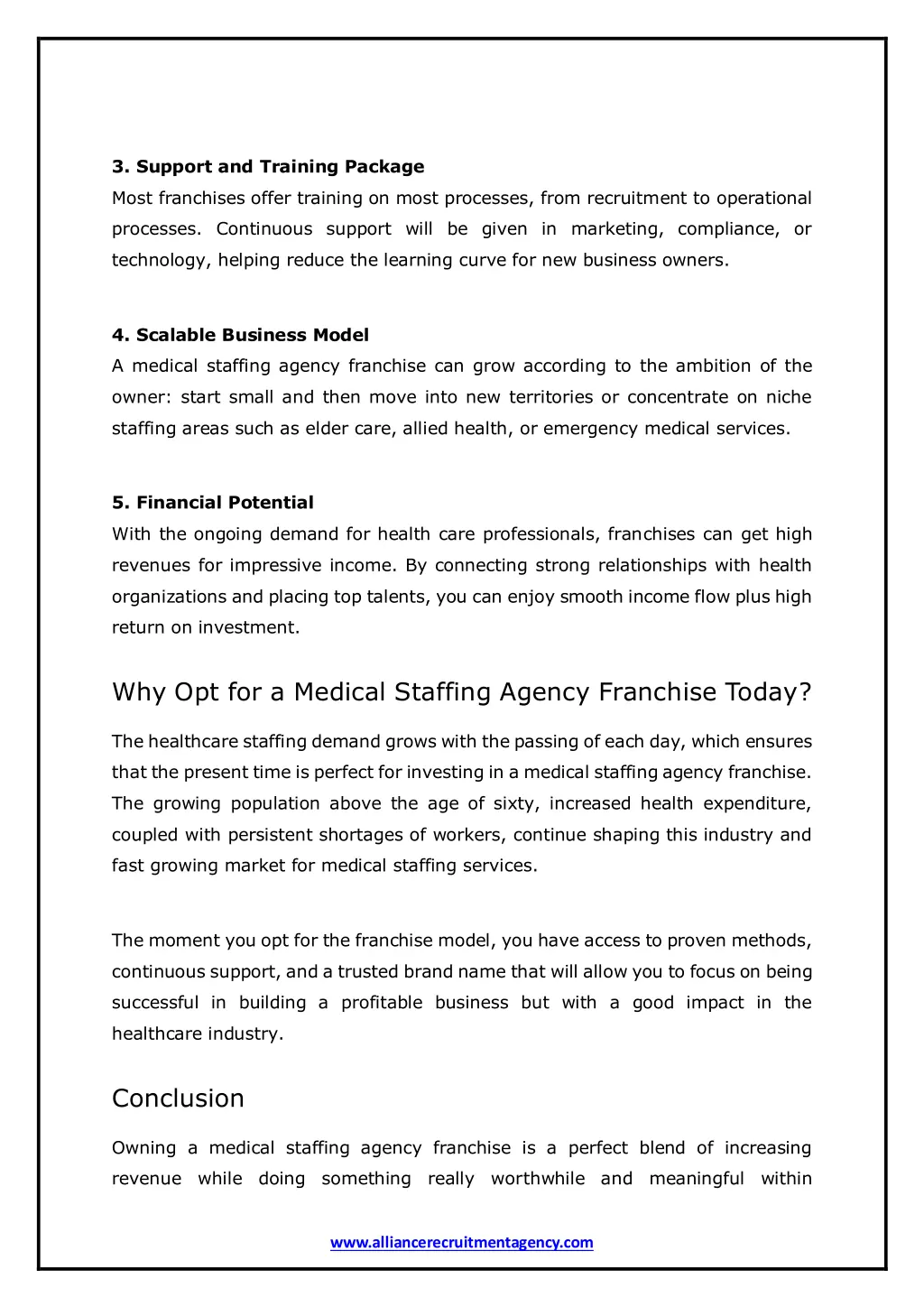 3 support and training package