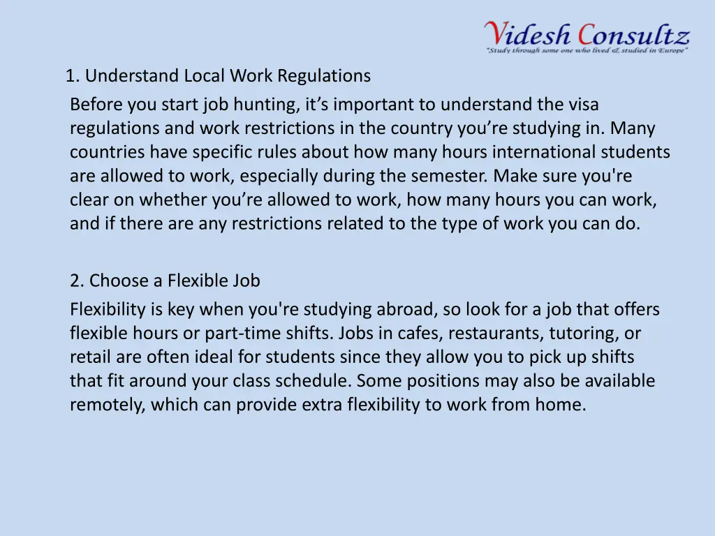 1 understand local work regulations before