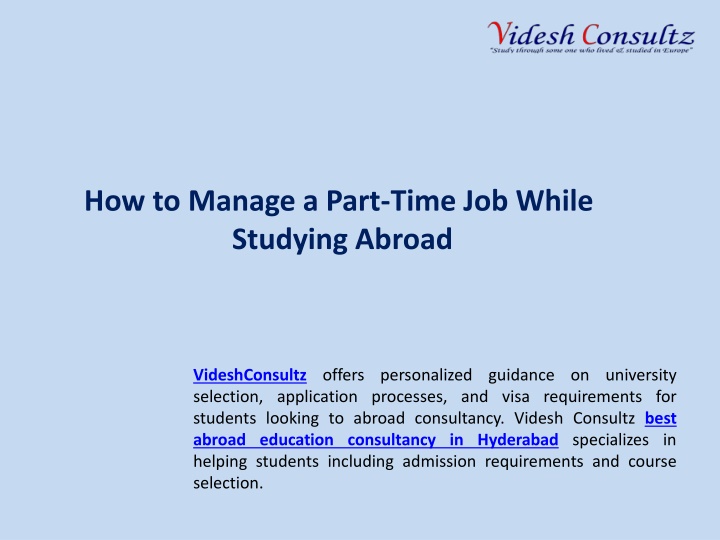 how to manage a part time job while studying