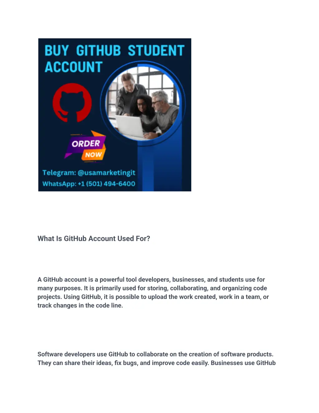 what is github account used for