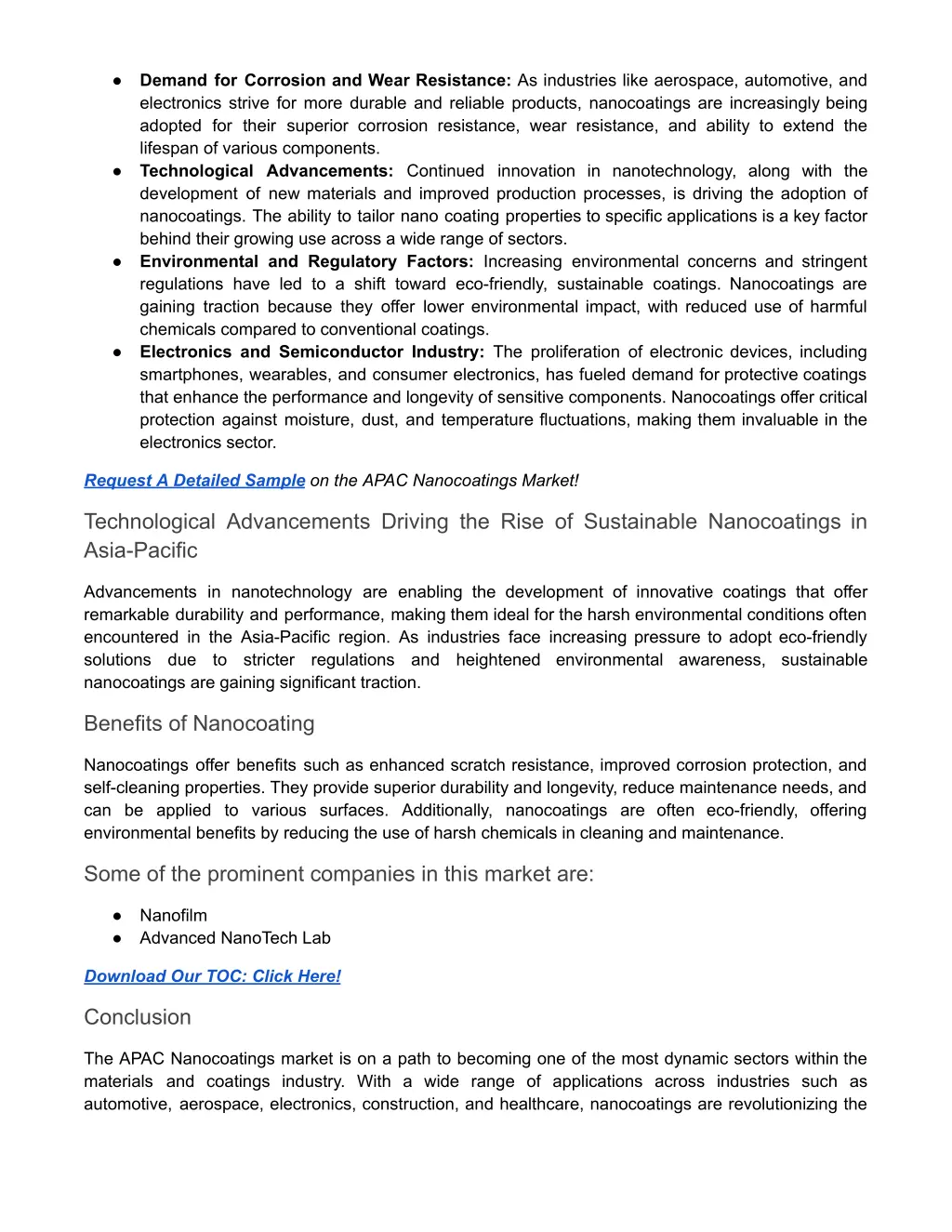 demand for corrosion and wear resistance