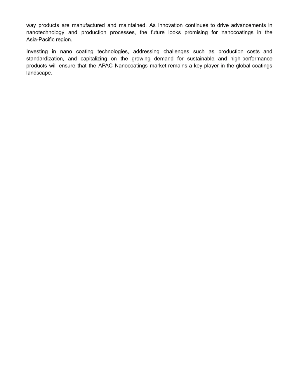 way products are manufactured and maintained