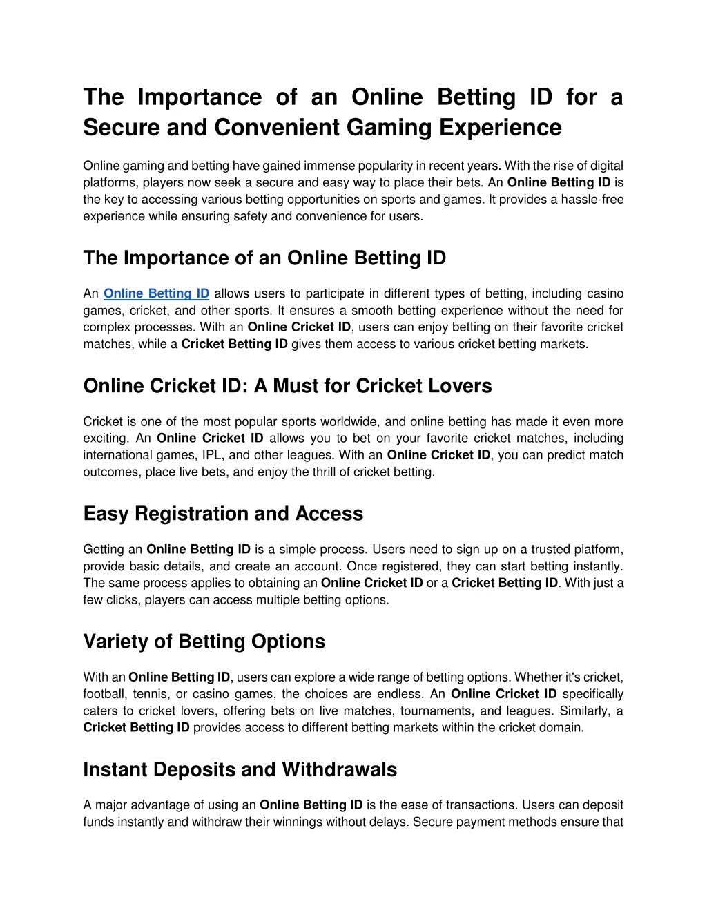 the importance of an online betting