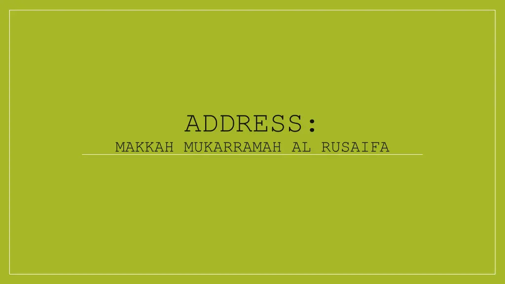 address makkah mukarramah al rusaifa
