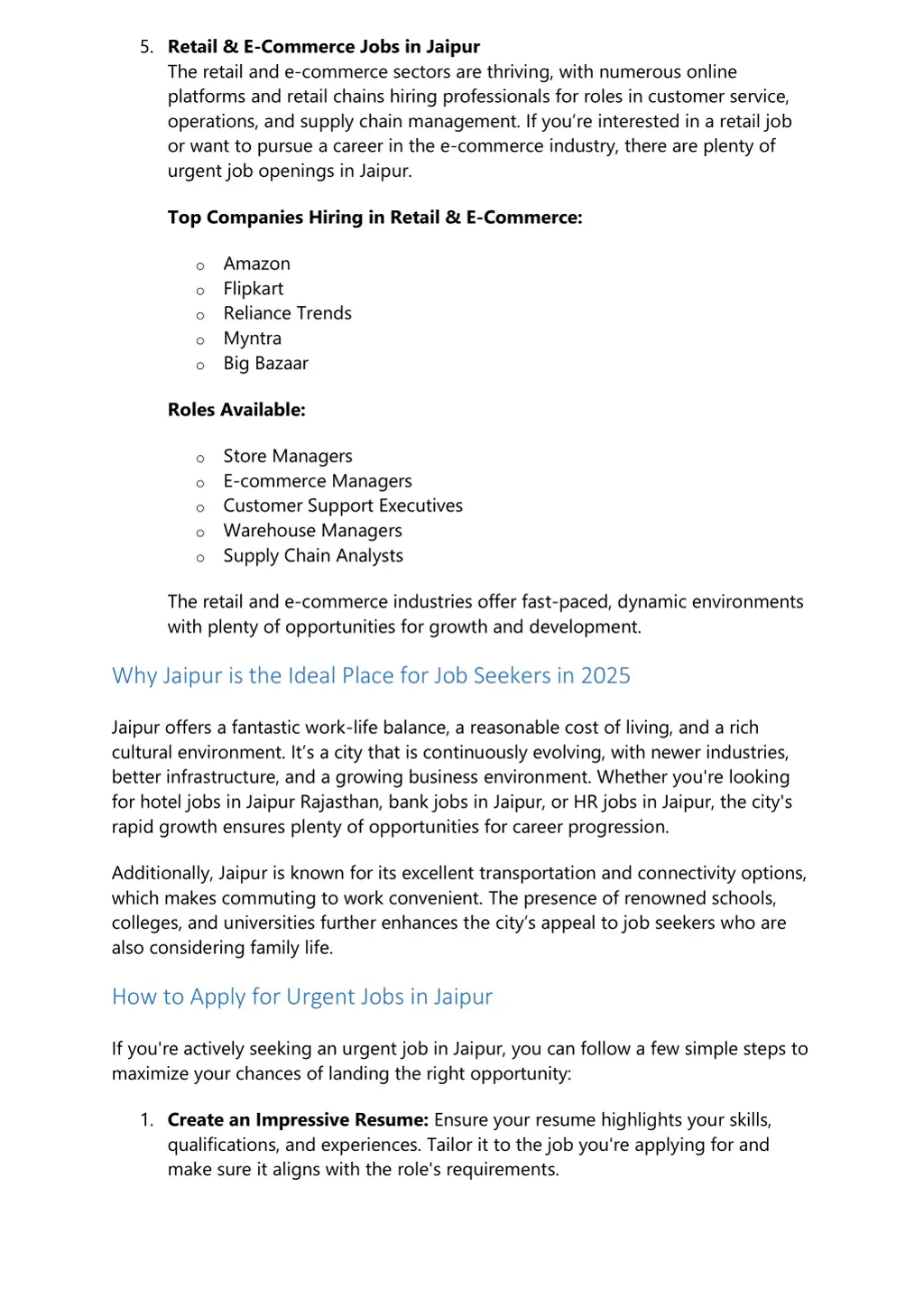5 retail e commerce jobs in jaipur the retail