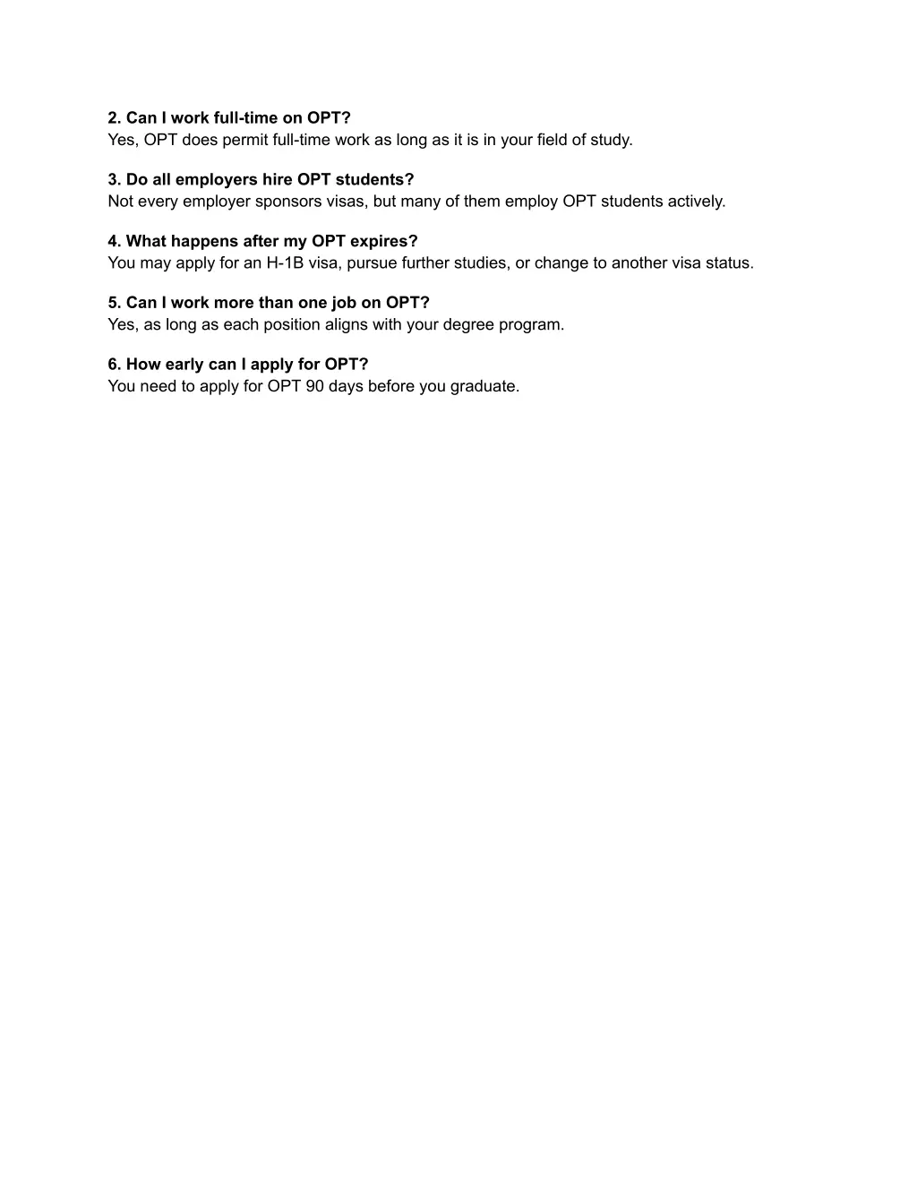 2 can i work full time on opt yes opt does permit
