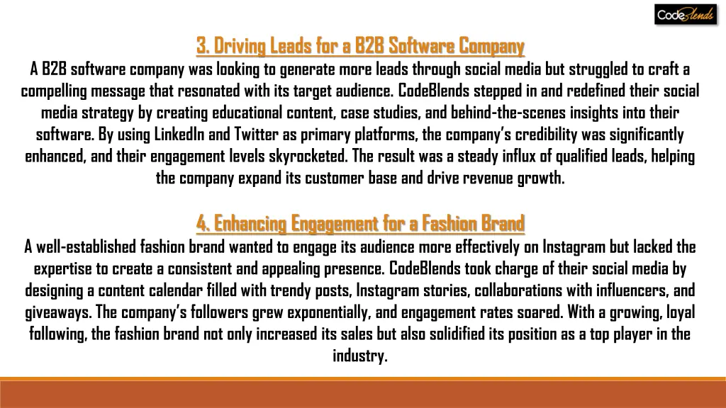 3 driving leads for a b2b software company