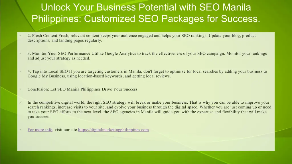 unlock your business potential with seo manila 2