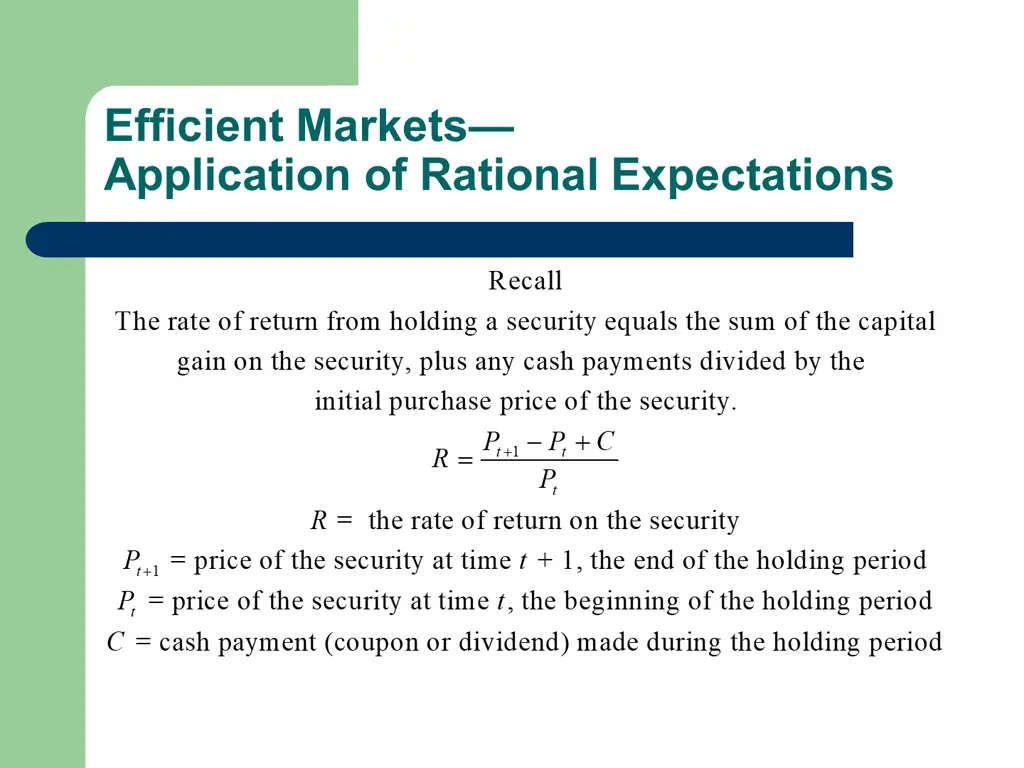 efficient markets application of rational