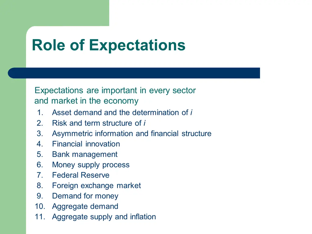 role of expectations