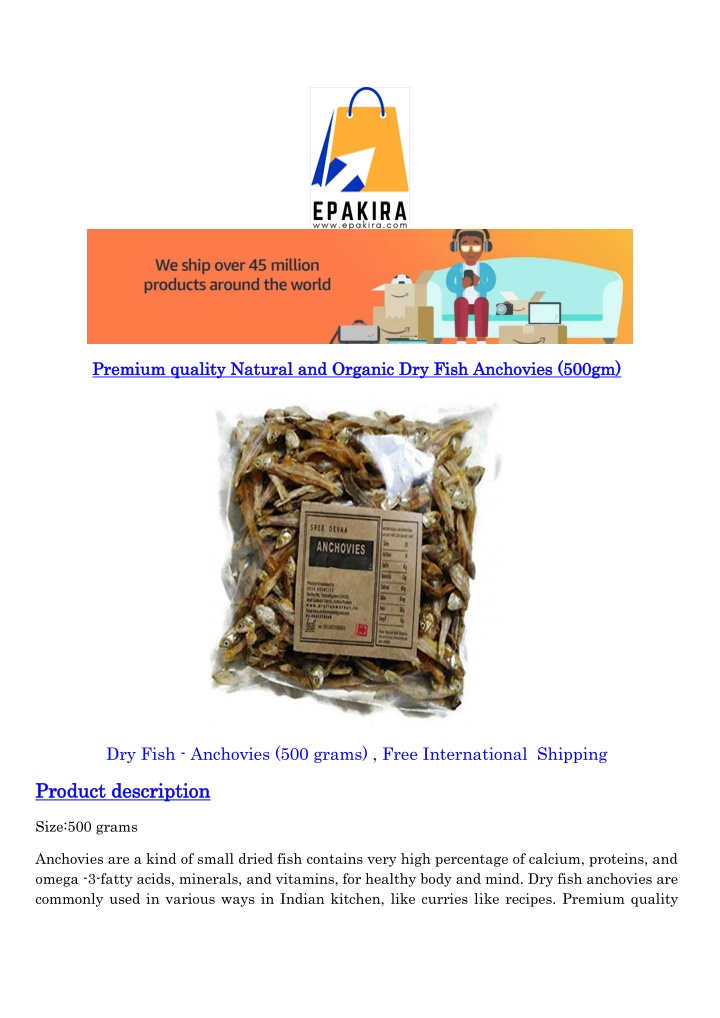 premium quality natural and organic dry fish