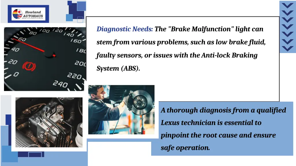 diagnostic needs the brake malfunction light can