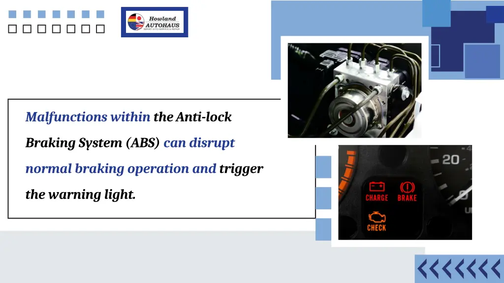 malfunctions within the anti lock