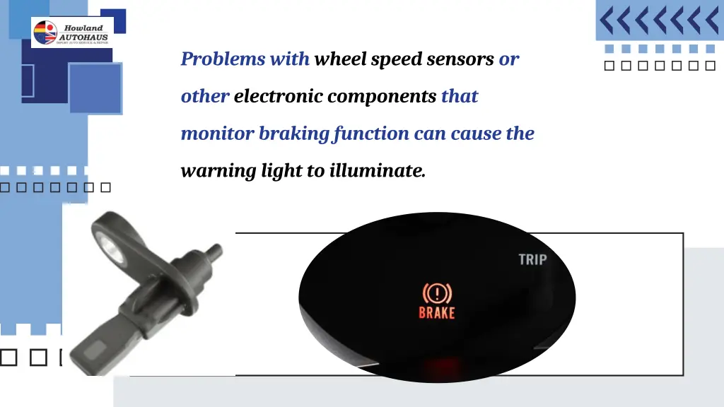 problems with wheel speed sensors or