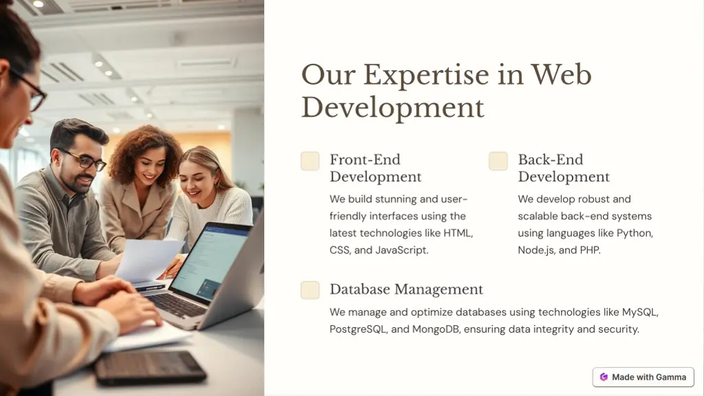 our expertise in web development