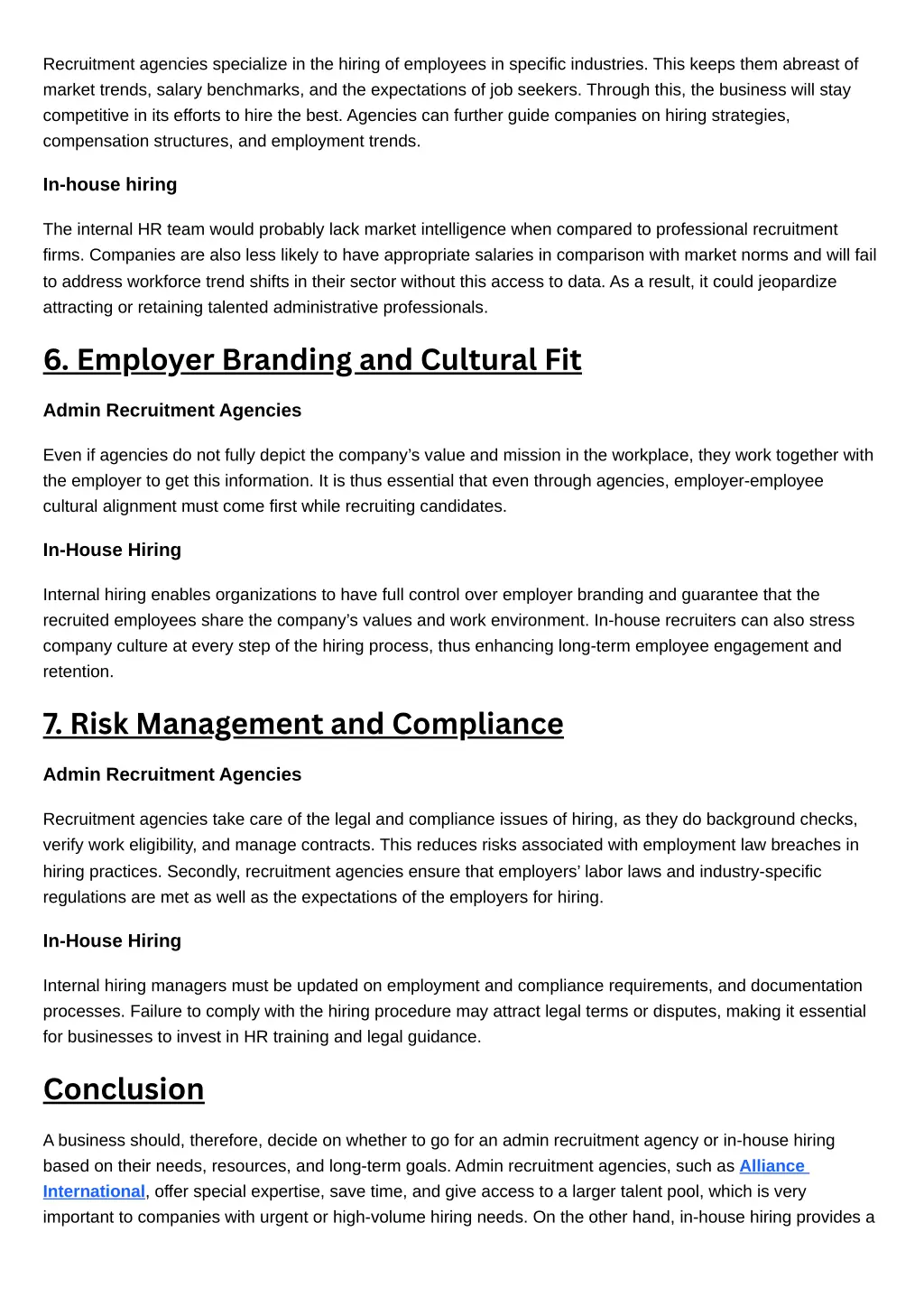 recruitment agencies specialize in the hiring
