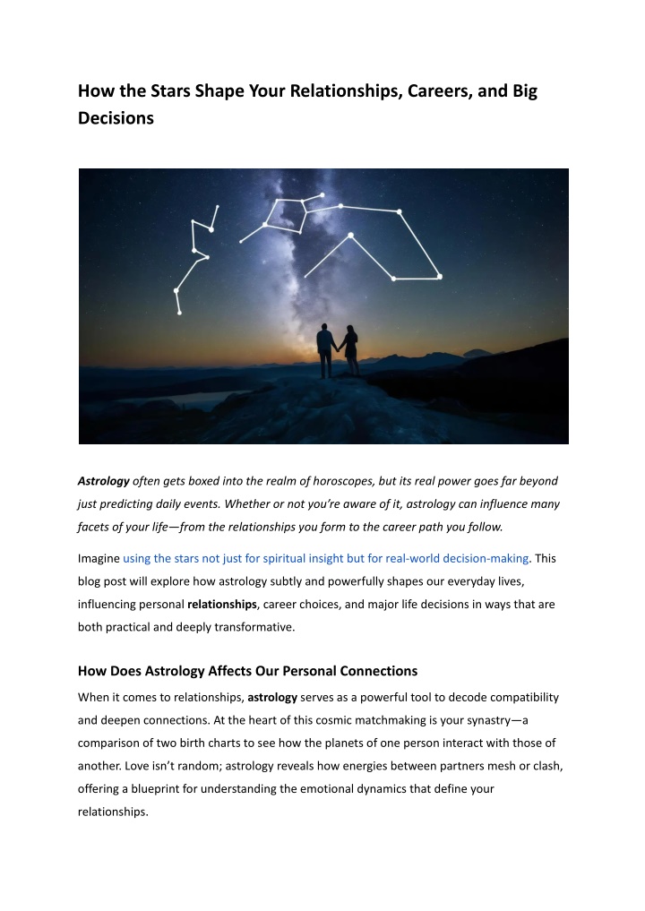 how the stars shape your relationships careers