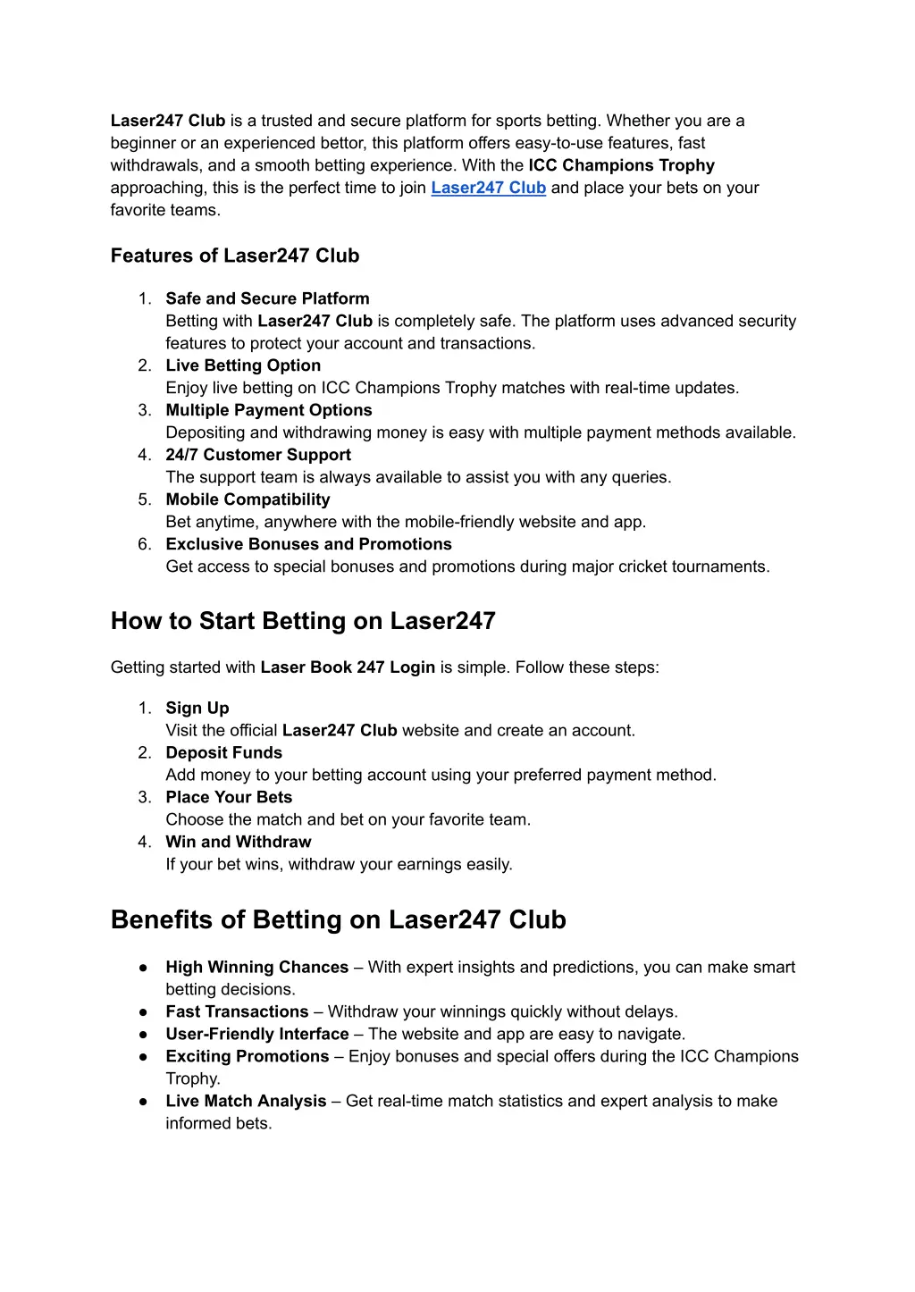 laser247 club is a trusted and secure platform