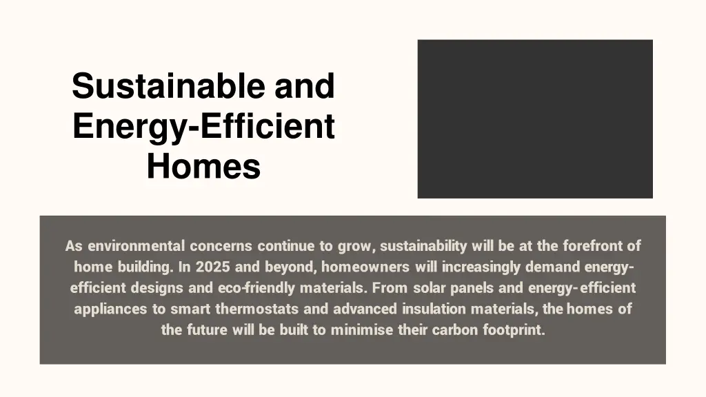 sustainable and energy efficient homes