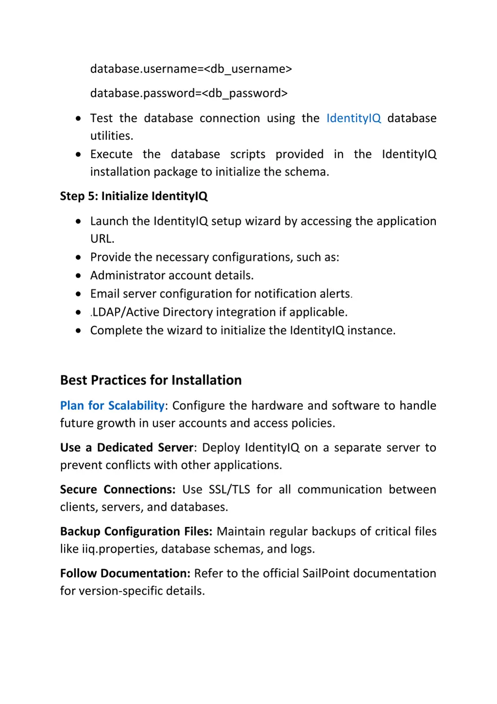 database username db username