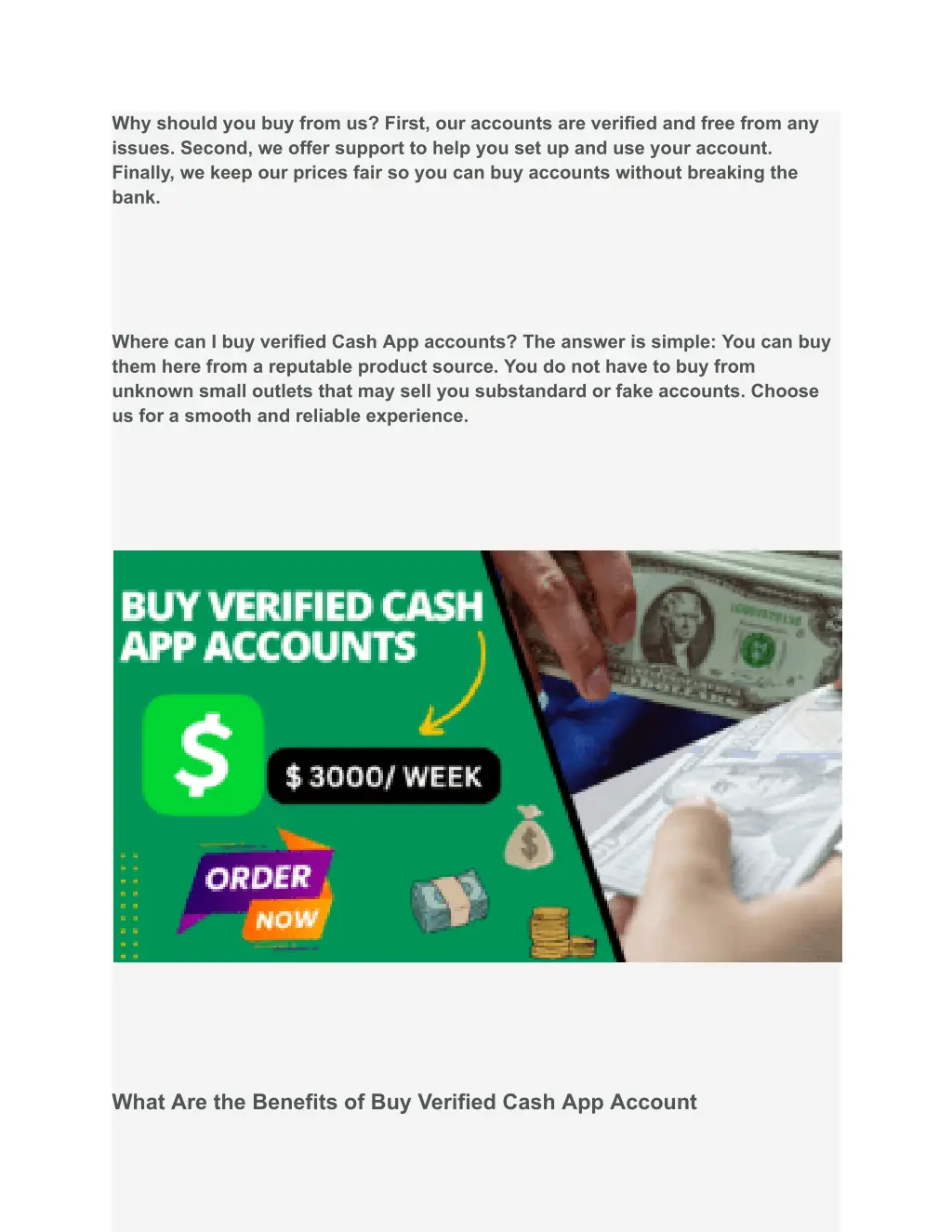 why should you buy from us first our accounts