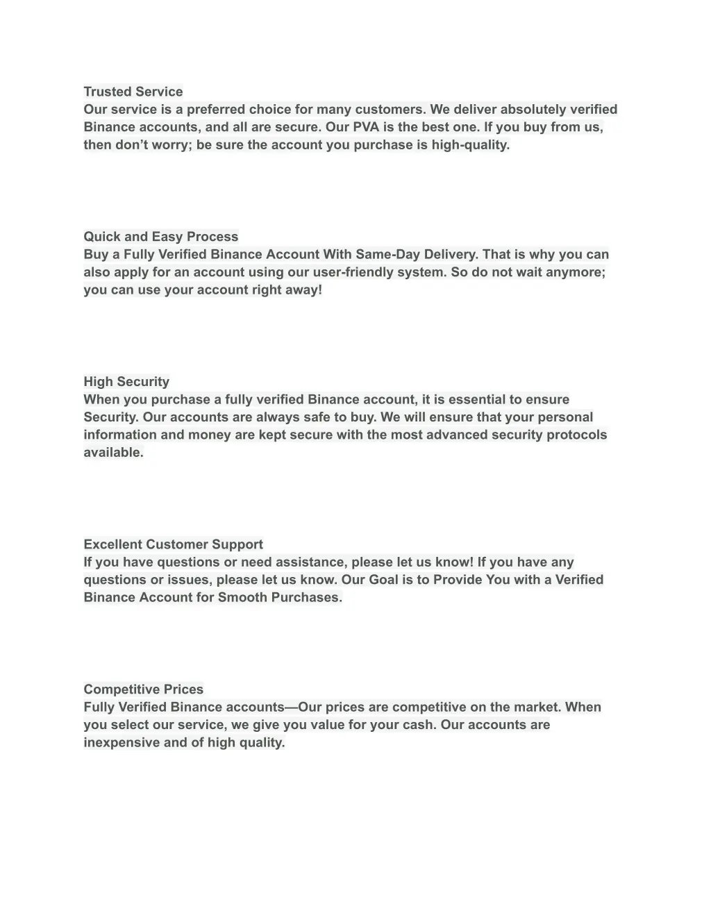 trusted service our service is a preferred choice