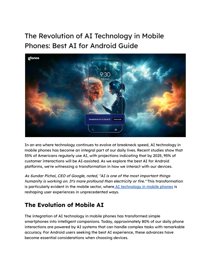 the revolution of ai technology in mobile phones