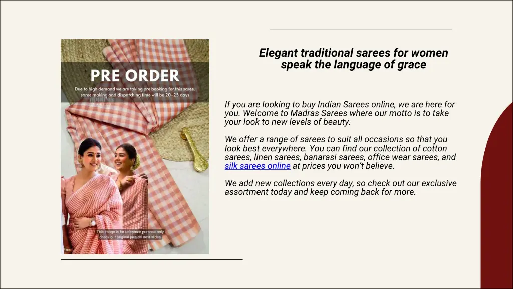elegant traditional sarees for women speak