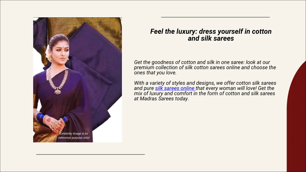 feel the luxury dress yourself in cotton and silk