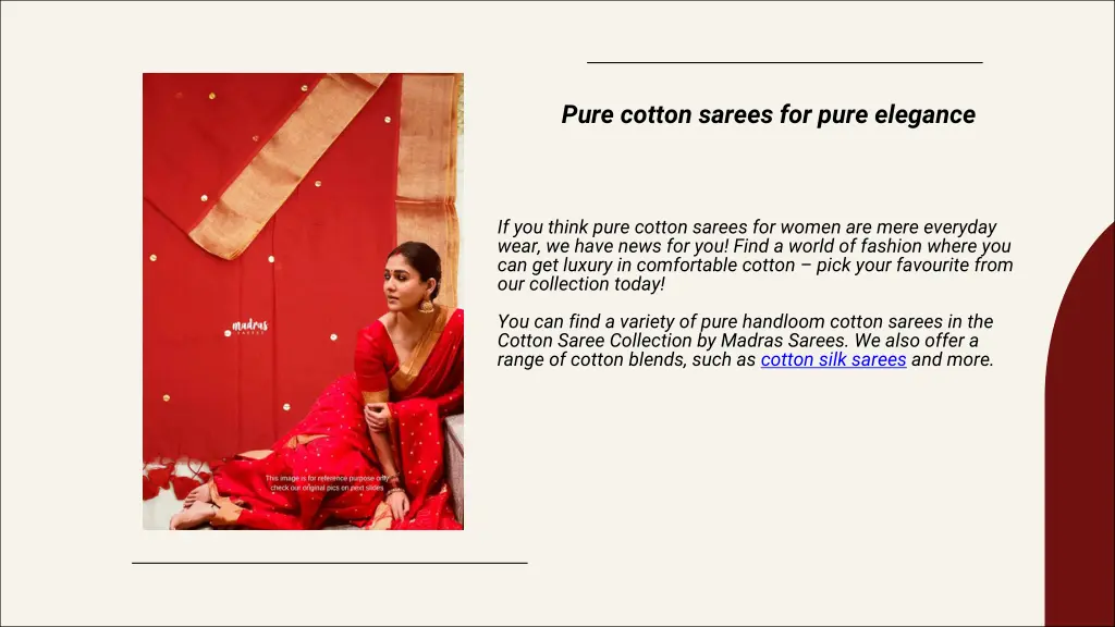pure cotton sarees for pure elegance
