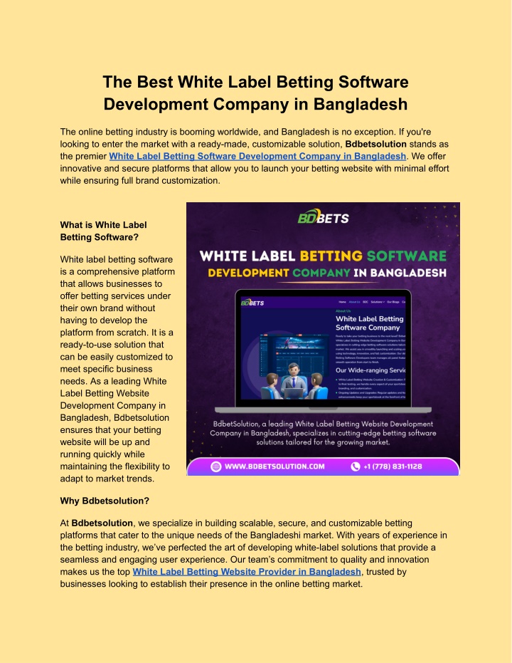the best white label betting software development