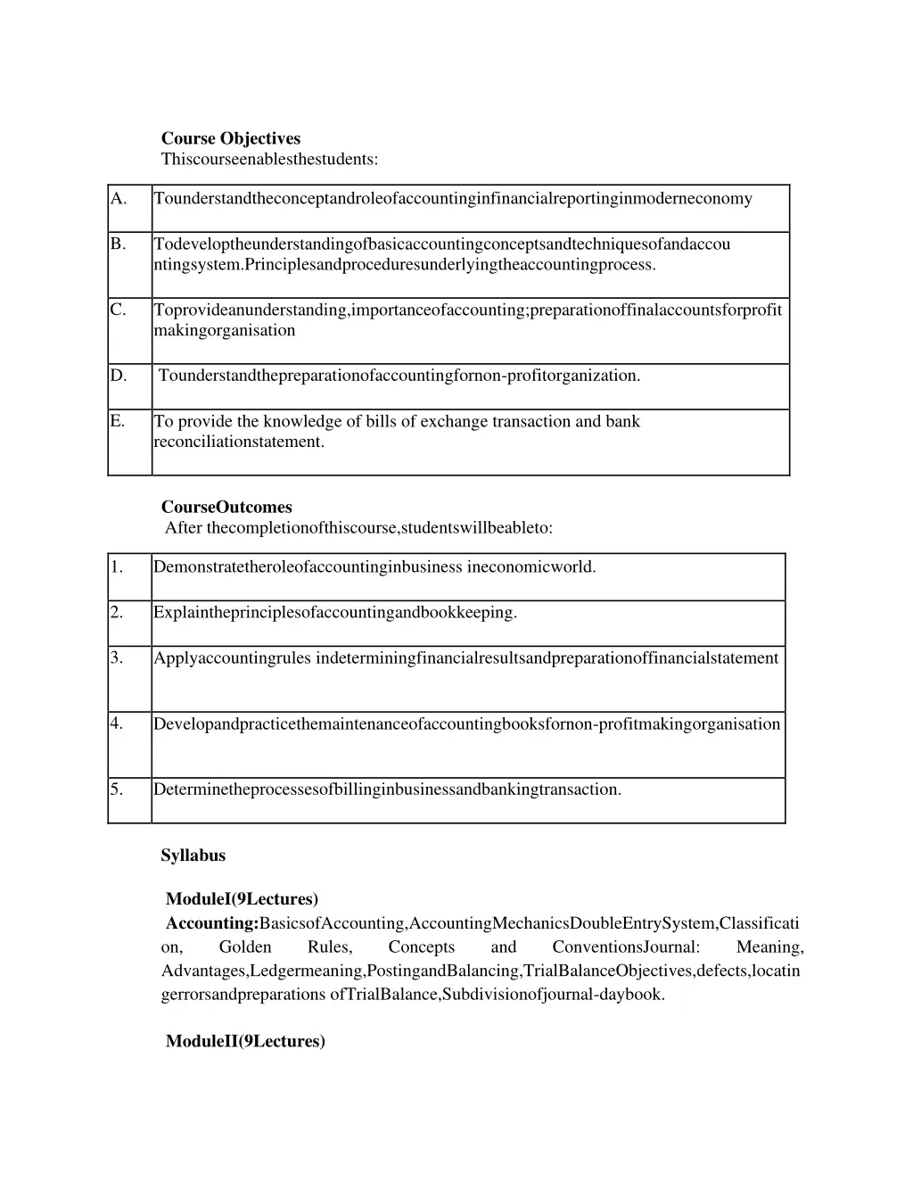 course objectives thiscourseenablesthestudents