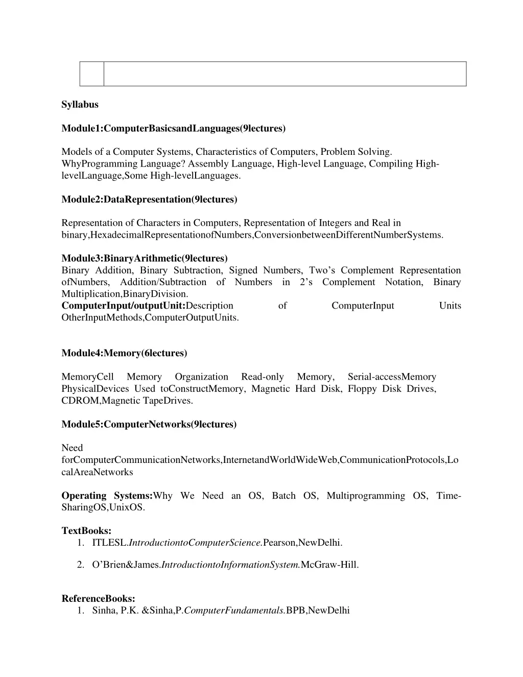 syllabus
