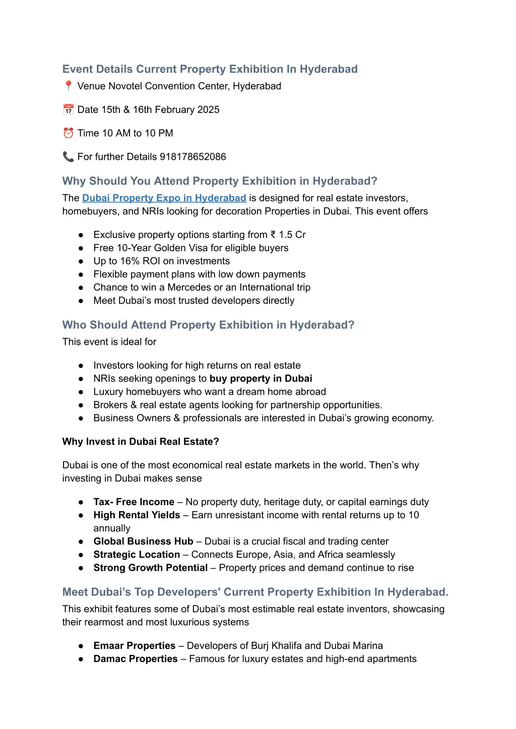 event details current property exhibition