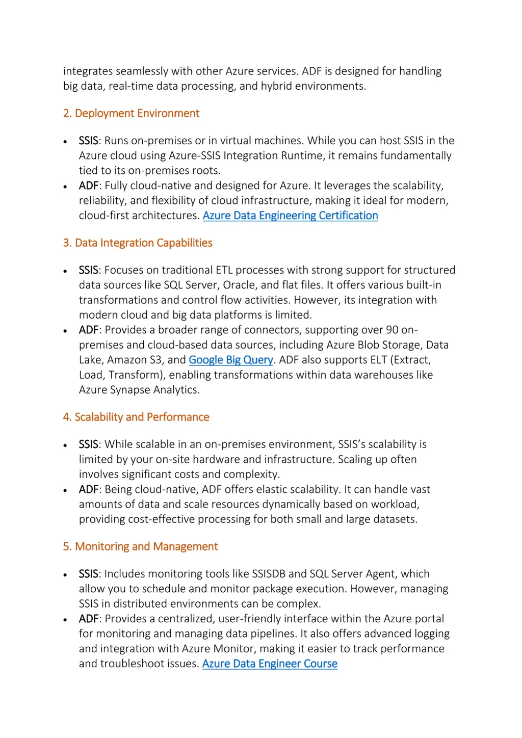 integrates seamlessly with other azure services