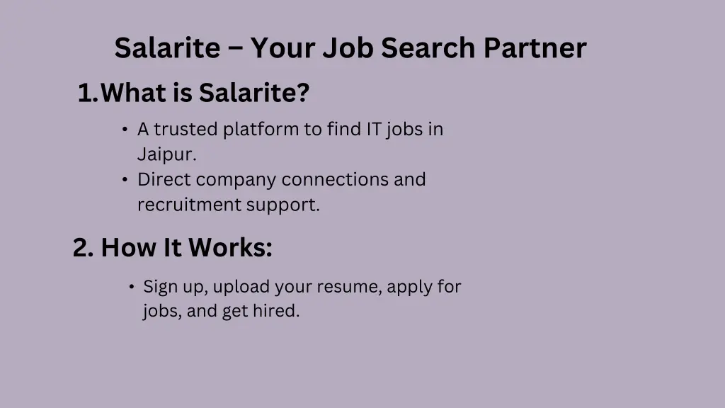 salarite your job search partner 1 what