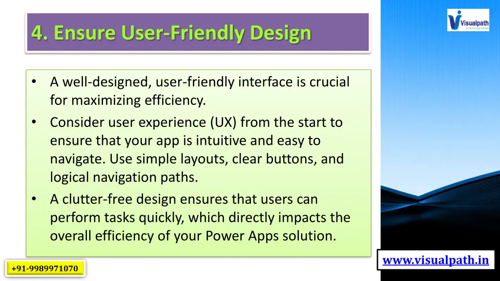 4 ensure user friendly design