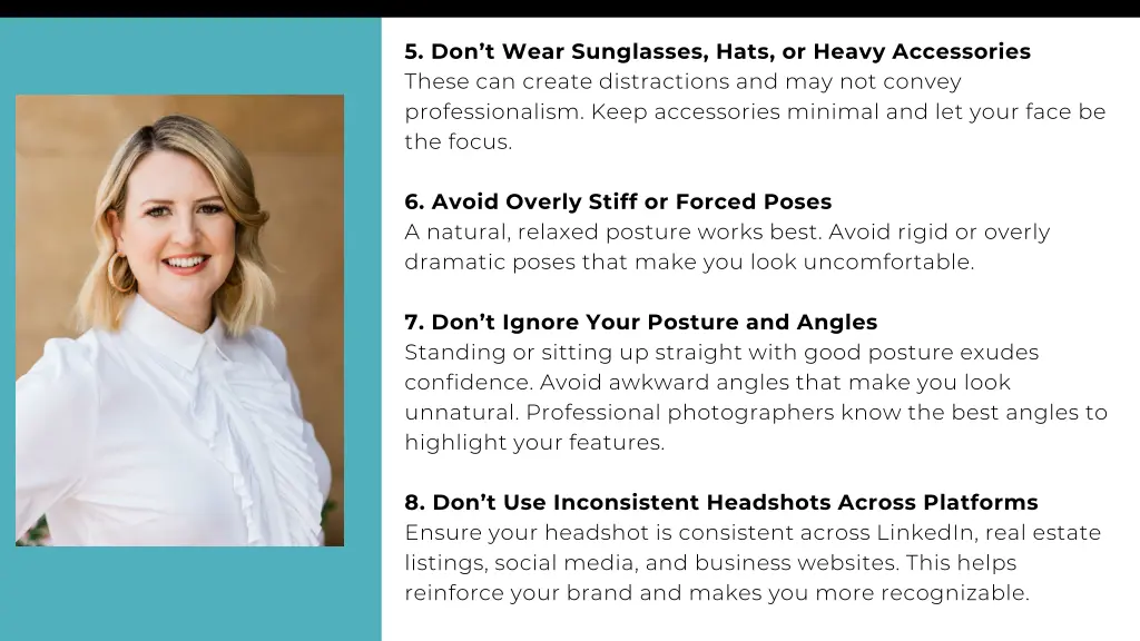 5 don t wear sunglasses hats or heavy accessories