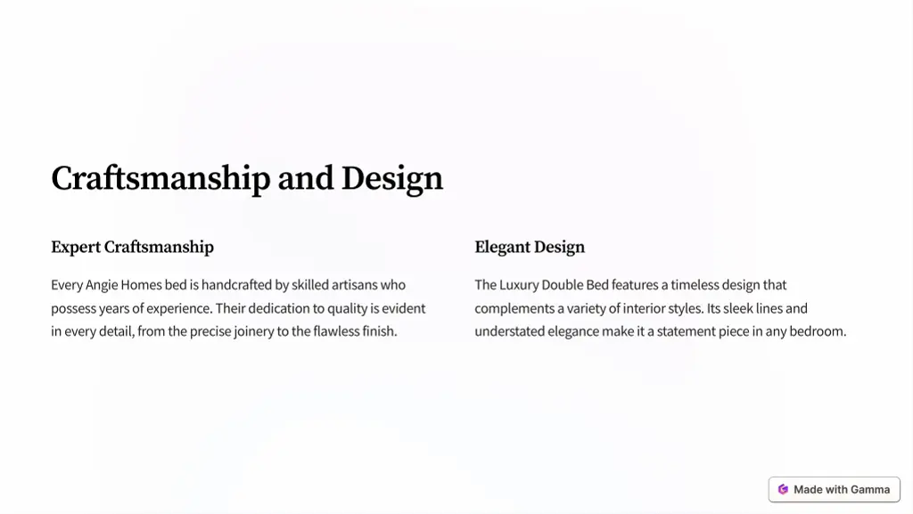 craftsmanship and design