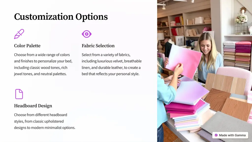 customization options