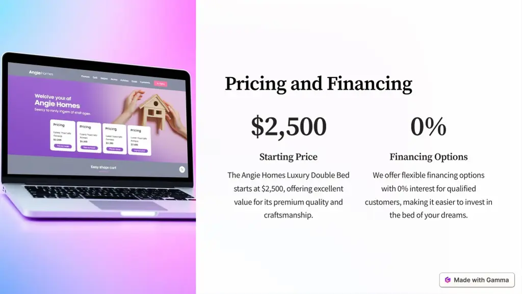 pricing and financing 2 500