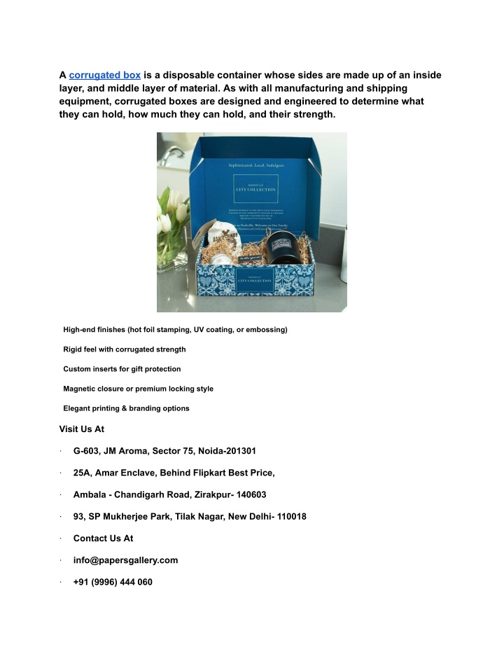 a corrugated box is a disposable container whose